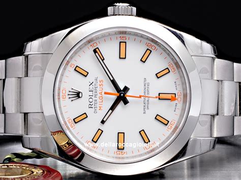 rolex milgauss quadrante bianco|rolex 116400 price.